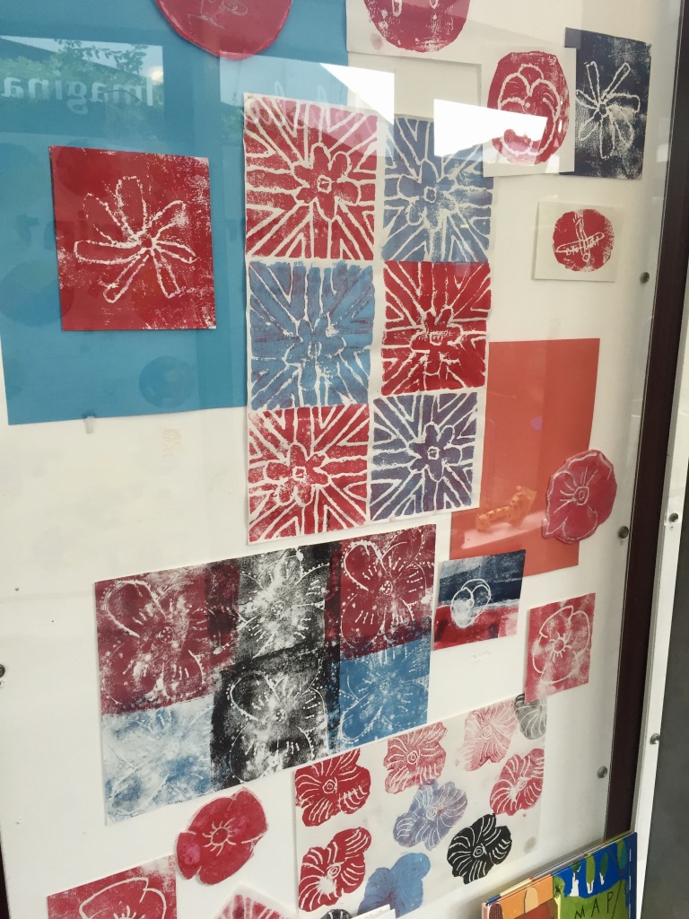 Students print making display